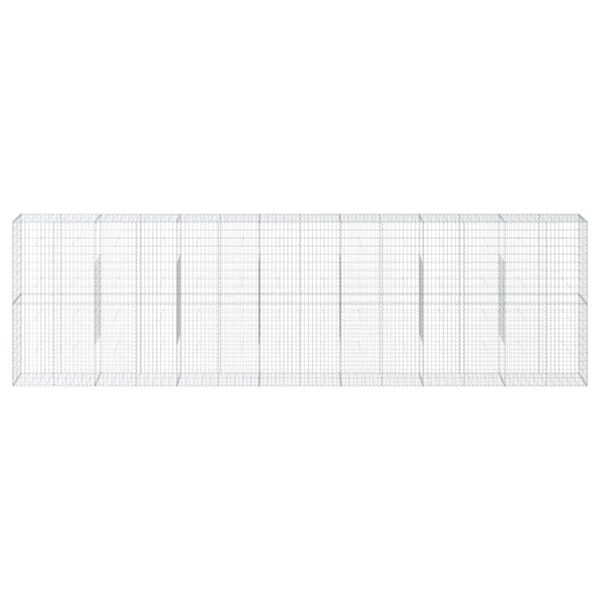 vidaXL Coș gabion cu capac, 700x50x200 cm, fier galvanizat