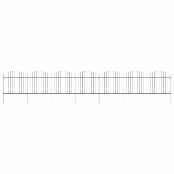 vidaXL Gard de grădină cu v&acirc;rf tip suliță din oțel 1248x175 cm, negru