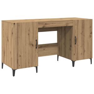 vidaXL Birou cu ușă Stejar artizanal 140 x 50 x 75 cm Lemn compozit