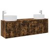 vidaXL Set dulap baie 3 buc. Stejar fumuriu 161.5 x 44.5 x 80 cm
