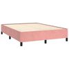 vidaXL Pat box spring cu saltea, roz, 140x190 cm, catifea