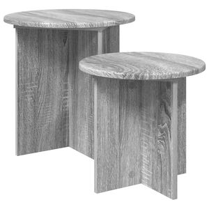 vidaXL Set măsuțe laterale 2 buc. Sonoma gri &Oslash; 45 x 45 cm