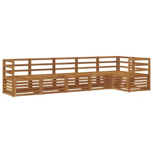 vidaXL Set canapea sectională 6 pcs natural Lemn Solid de Acacia