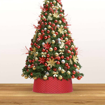 vidaXL Fustă brad de Crăciun, roșu, Ø54x19,5 cm