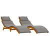 vidaXL Șezlong 2 buc. Lemn Solid de Acacia Gri