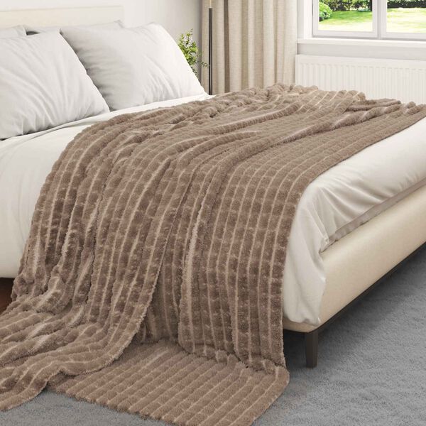 vidaXL Pătura de aruncat Culoare Cămilă 240 x 220 cm Molton