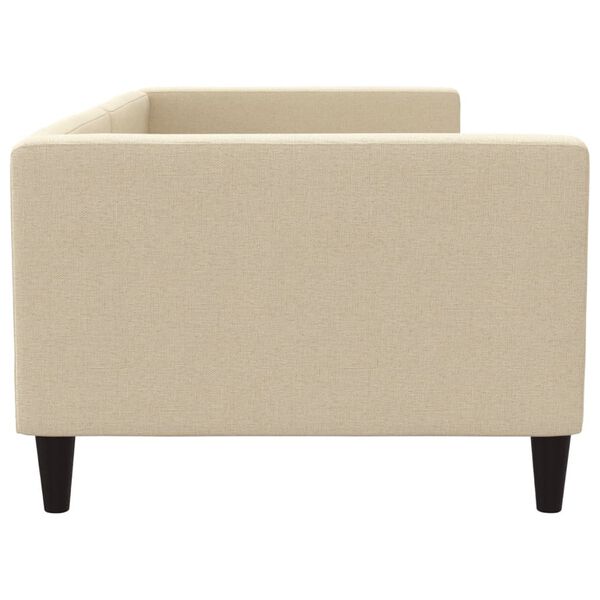 vidaXL Pat de zi, crem, 90x200 cm, material textil