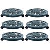 vidaXL Suporturi de plante cu role, 6 buc., verde, 38 cm, plastic