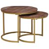 vidaXL Mese de Cafea Nesting 2 buc. Maro &icirc;nchis 50 x 50 x 40 cm