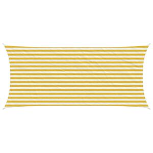 vidaXL P&acirc;nză de umbră Galben și alb 2 x 4 m HDPE