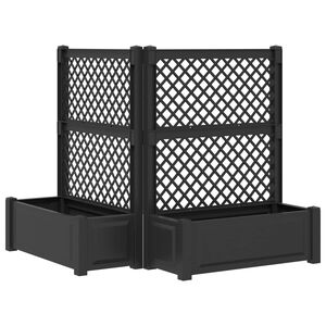 vidaXL Vază mare cu suport 2 pcs Antracit 143 x 143 x 133,5 cm PP