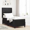 vidaXL Pat cu arcuri cu saltea cu headboard Negru 80 x 200 cm Catifea