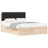 vidaXL Cadru de pat cu tăblie tapițată cu headboard Negru 140 x 190 cm