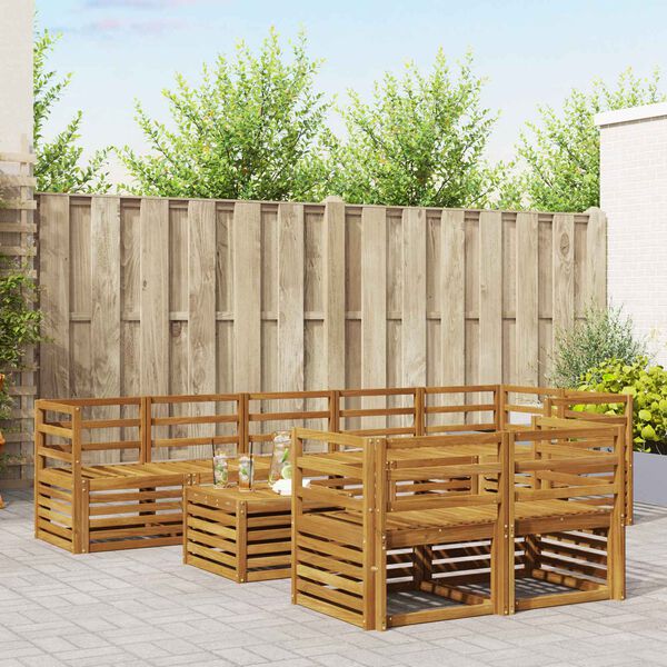 vidaXL Seturi de canapele 9 pcs natural Lemn Solid de Acacia
