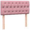 vidaXL Pat box spring cu saltea, roz, 80x220 cm, catifea