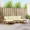 vidaXL Set de canapele de exterior 6 pcs Natural și Crem Lemn compozit