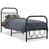 vidaXL Cadru pat metalic cu tăblii de cap/picioare, negru, 75x190 cm