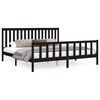 vidaXL Cadru pat cu tăblie 200x200 cm, negru, lemn masiv de pin