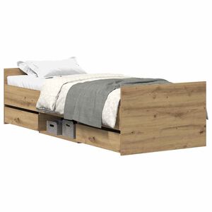 vidaXL Cadru pat fără saltea Stejar Artisan 100x200cm Lemn prelucrat