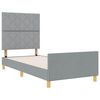 vidaXL Cadru de pat cu headboard Gri deschis 90 x 200 cm țesătură