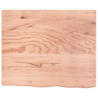 vidaXL Blat de masă maro 60x50x(2-4) cm, lemn masiv stejar tratat