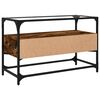 vidaXL Dulap TV blat sticlă stejar fumuriu 80x35x51 cm lemn prelucrat