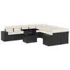 vidaXL Set canapele de grădină cu perne, 11 piese, negru, poliratan
