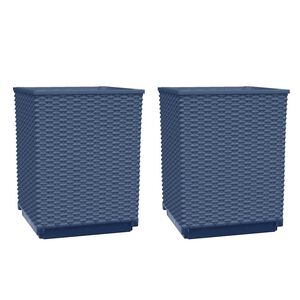 vidaXL Jardiniere, 2 buc., albastru gri, 30x30x37 cm, polipropilenă