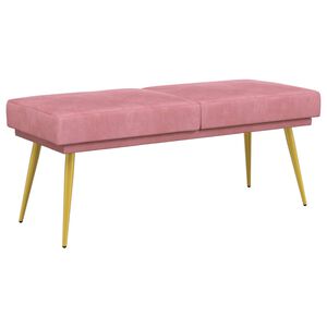 vidaXL Bancă cu două straturi Roz 120 x 45 x 46 cm Catifea