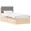 vidaXL Cadru de pat cu tăblie tapițată Gri deschis 100 x 200 cm