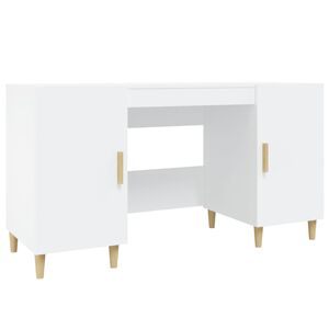 vidaXL Birou, alb, 140x50x75 cm, lemn compozit