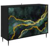 vidaXL Bufet WIJHE Stejar Negru 102 x 33 x 76 cm Lemn prelucrat