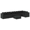 vidaXL Set mobilier de grădină cu perne, 7 piese, negru, poliratan