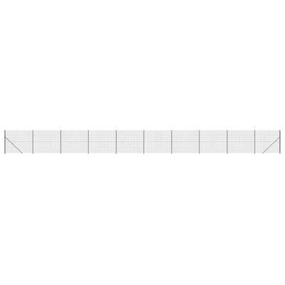 vidaXL Gard plasă de sârmă cu bordură, antracit, 2x25 m