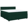 vidaXL Pat box spring cu saltea, verde &icirc;nchis, 180x200 cm, catifea