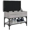 vidaXL Bancă de pantofi, gri sonoma, 62x32x45 cm, lemn prelucrat