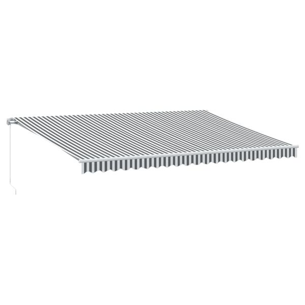 vidaXL Copertină retractabilă manual cu LED, antracit/alb, 500x350 cm
