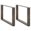 vidaXL Picioare pentru măsuță de cafea &icirc;n formă de U, 2 buc., oțel natural, 60 x (42-43) cm