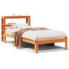 vidaXL Cadru pat fără saltea, maro ceruit, 75x190 cm, lemn masiv pin
