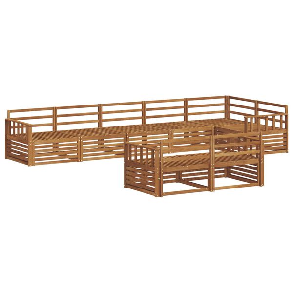 vidaXL Set de canapele de exterior 8 pcs natural Lemn Solid de Acacia