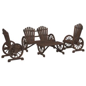 vidaXL Set mobilier de grădină, 4 piese, lemn masiv de brad