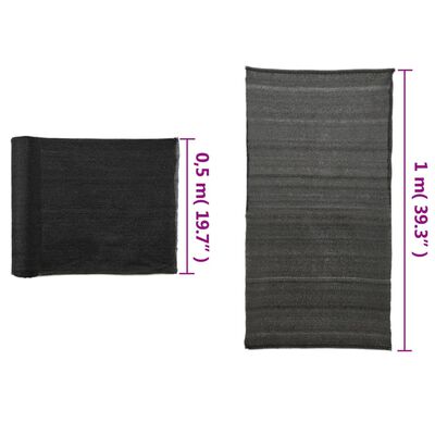 vidaXL Plasă pentru intimitate, negru, 1 x 50 m, HDPE, 150 g/m²