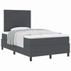 vidaXL Pat cu arcuri cu headboard Gri &icirc;nchis și alb 120 x 200 cm