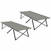 vidaXL Pat pliabil pentru camping Manual 2 pcs Gri 206 x 76 x 74 cm