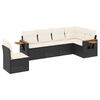 vidaXL Set mobilier de grădină cu perne, 6 piese, negru, poliratan
