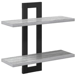 vidaXL Rafturi suspendate Sonoma gri 40 x 15 x 40 cm Lemn prelucrat