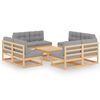 vidaXL Set mobilier de grădină cu perne, 9 piese, lemn masiv de pin