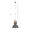 vidaXL Lampă suspendată industrială 25 W gri, 32 cm, mango E27, rotund