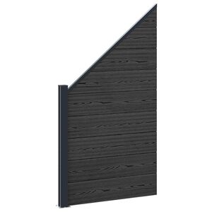 vidaXL Set de Gard 95 x 180 cm WPC și Aluminiu Negru
