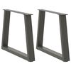 vidaXL Picioare pentru măsuță de cafea &icirc;n formă de V, 2 buc., antracit, 50x(42-43,3) cm, oțel